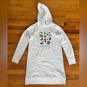 Ralph Lauren White Hoodie Dress with Cozy Winter Motif